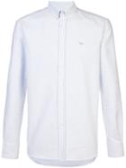 Maison Kitsuné Stripe Fox Button Down Shirt - Blue