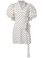 Alessandra Rich Puffball Sleeve Mini Dress - White