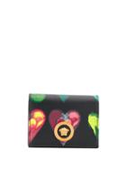 Versace Heart Print Card Case - Black