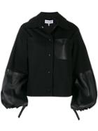 Loewe Leather Cuff Button-up Jacket - Black