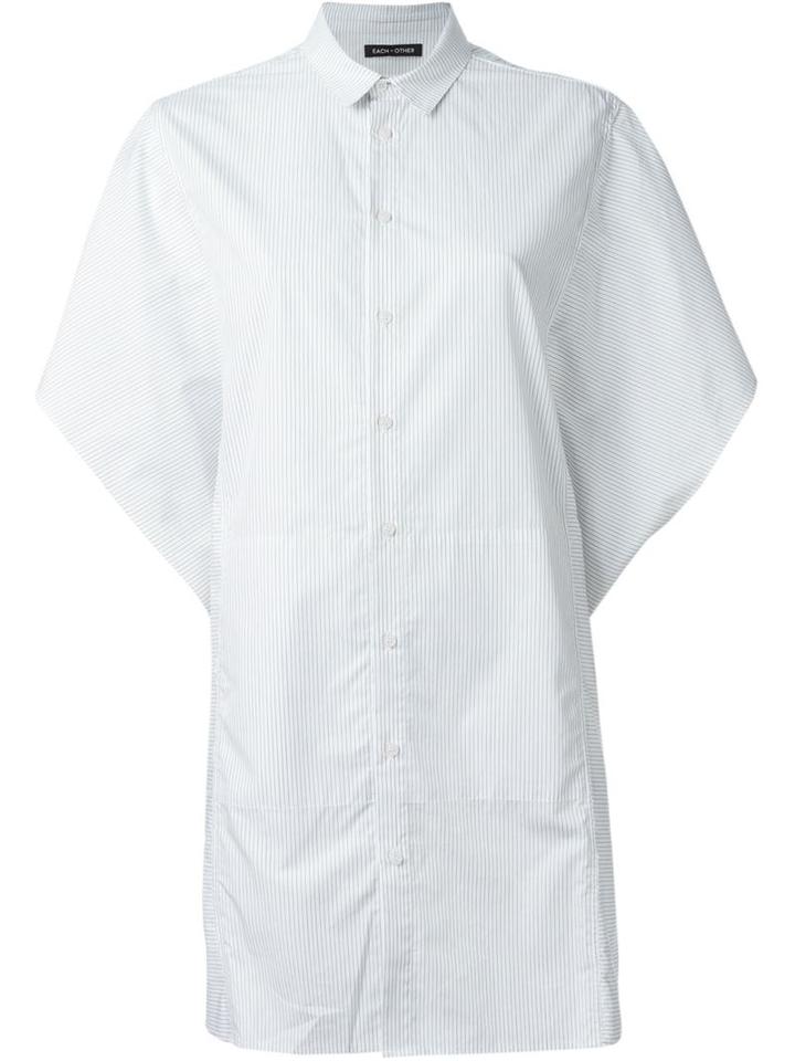 Each X Other Striped Oversized Shirt, Women's, Size: Small, White, Cotton