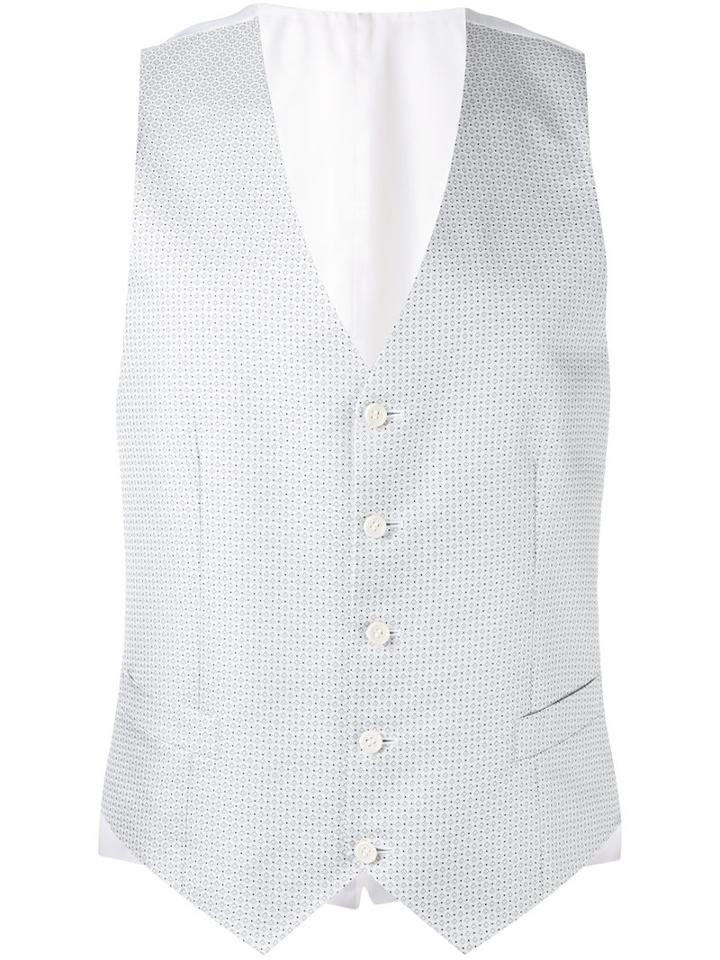 Canali - Micro Design Waistcoat - Men - Silk/cupro - 54, Nude/neutrals, Silk/cupro