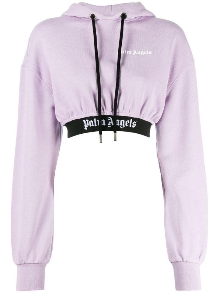 Palm Angels Cropped Hoodie - Purple