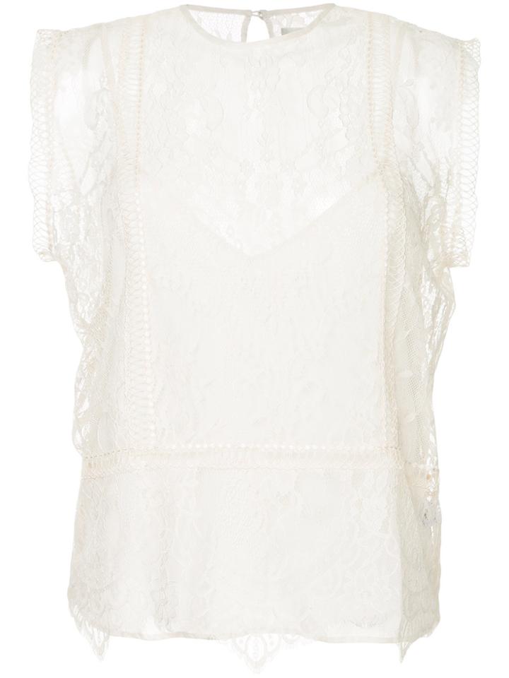 Magali Pascal Sleeveless Lace Blouse - White