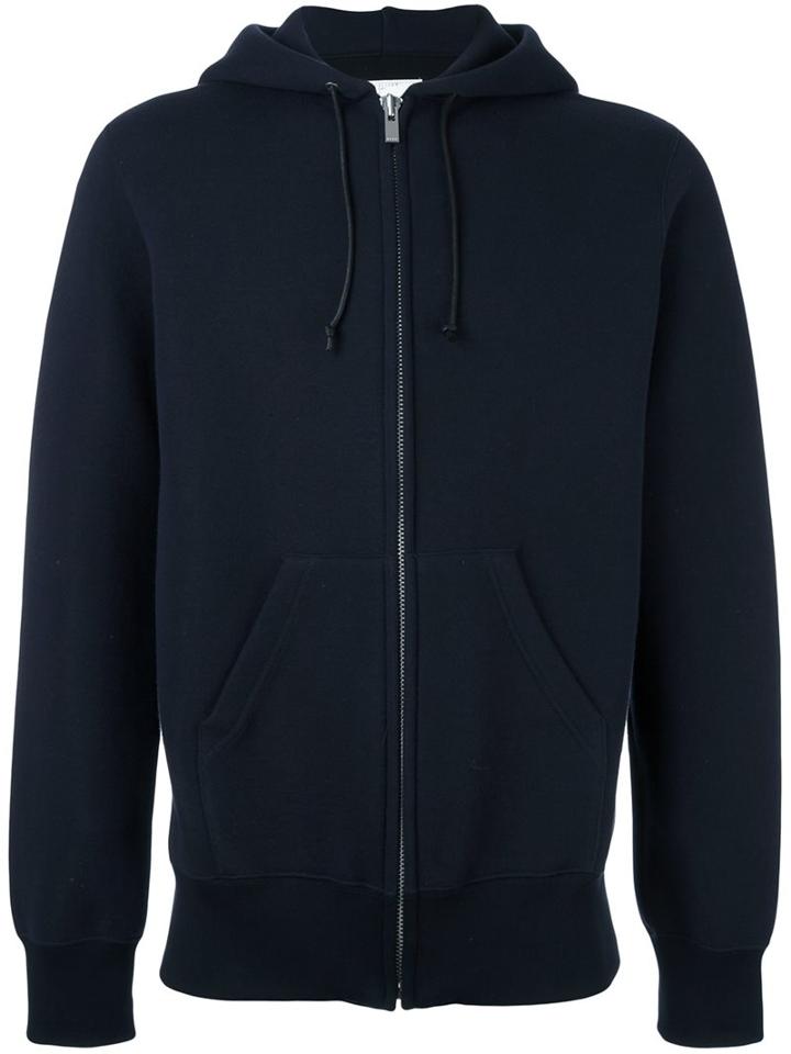 Sacai Drawstring Hoodie, Men's, Size: 2, Blue, Cotton/nylon