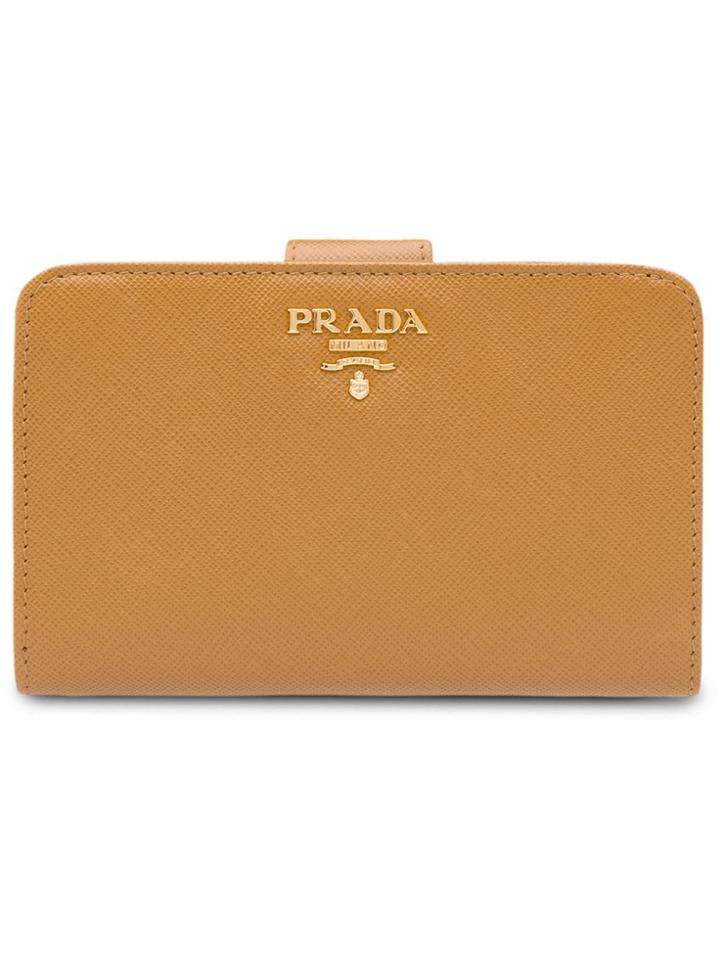 Prada Medium Saffiano Leather Wallet - F098l Caramel
