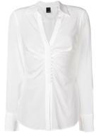 Pinko Ruched Crepe De Chine Blouse - White