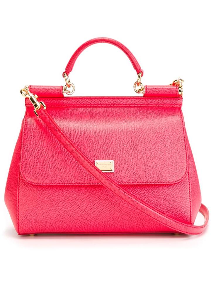 Dolce & Gabbana Medium Sicily Tote, Women's, Red, Calf Leather