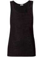 Saint Laurent Sheer Tank Top, Women's, Size: Small, Black, Wool/polyester