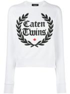 Dsquared2 Caten Twins Wreath Sweatshirt, Women's, Size: Medium, White, Cotton
