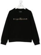 John Richmond Kids Teen Embellished Logo Sweatshirt - Black