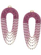 Silvia Gnecchi Multi Crystal Oversized Earrings - Fucsia