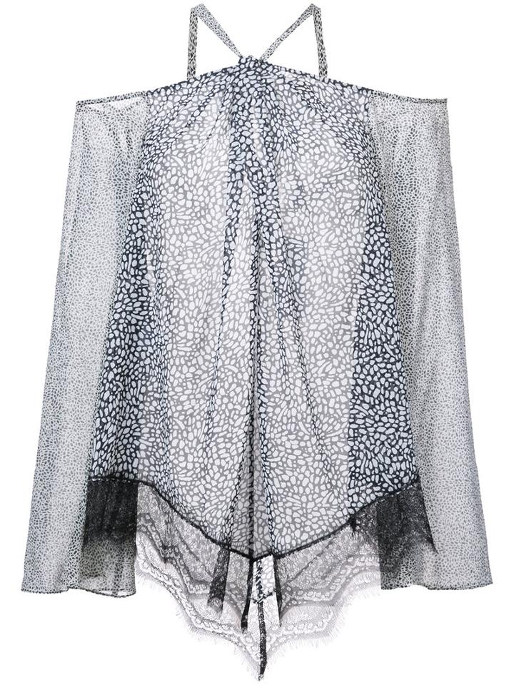 Derek Lam 10 Crosby - Sheer Cut-detail Blouse - Women - Silk - 8, Black, Silk