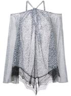 Derek Lam 10 Crosby - Sheer Cut-detail Blouse - Women - Silk - 8, Black, Silk