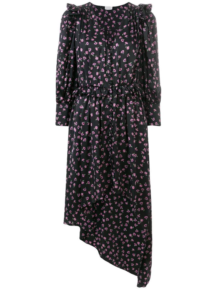Magda Butrym Floral Print Asymmetric Dress - Black
