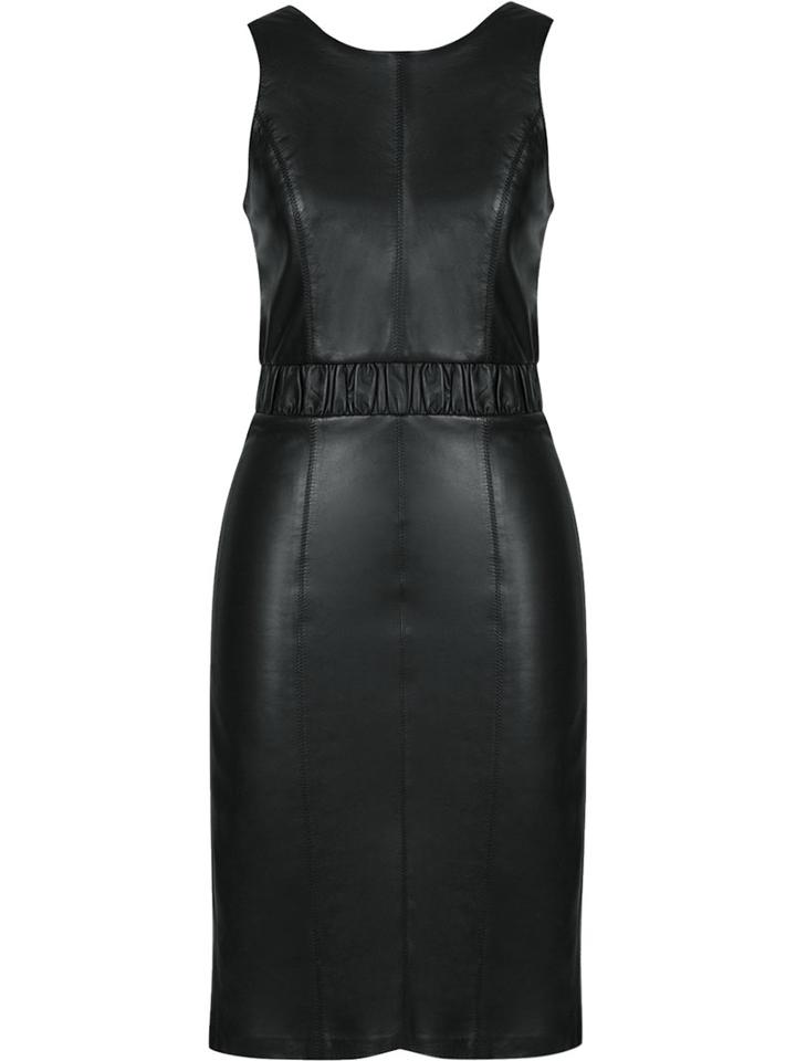 Lilly Sarti - Leather Midi Dress - Women - Leather - 38, Black, Leather