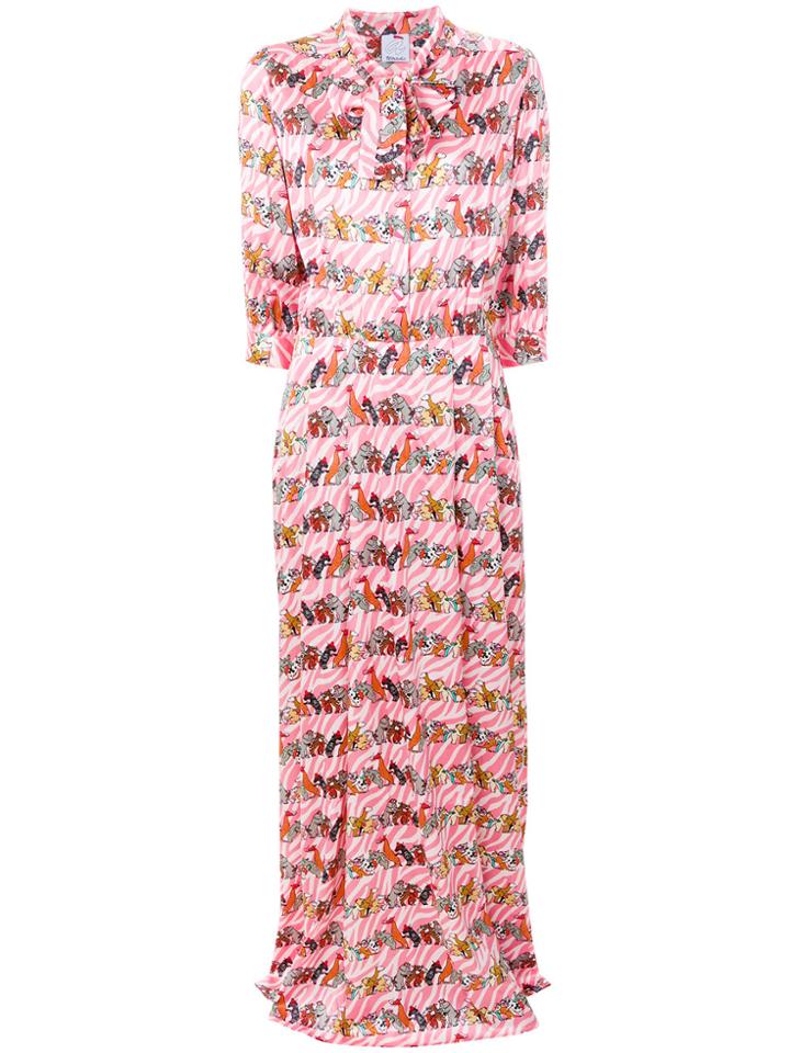 Ultràchic Printed Shirt Dress - Pink & Purple