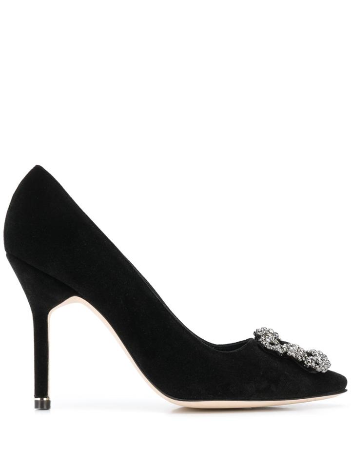 Manolo Blahnik Hangisi Embellished Pumps - Black
