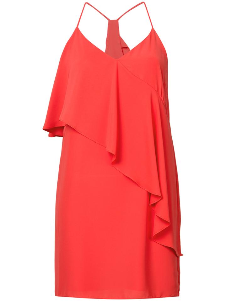 Amanda Uprichard Asymmetrical Ruffle Top Dress - Red