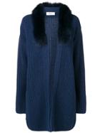 Blugirl Fox Fur-trimmed Cardigan - Blue