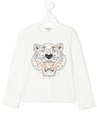 Kenzo Kids - Tiger Print T-shirt - Kids - Cotton/spandex/elastane - 8 Yrs, White
