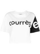 Courrèges Colour-block Cropped T-shirt - White