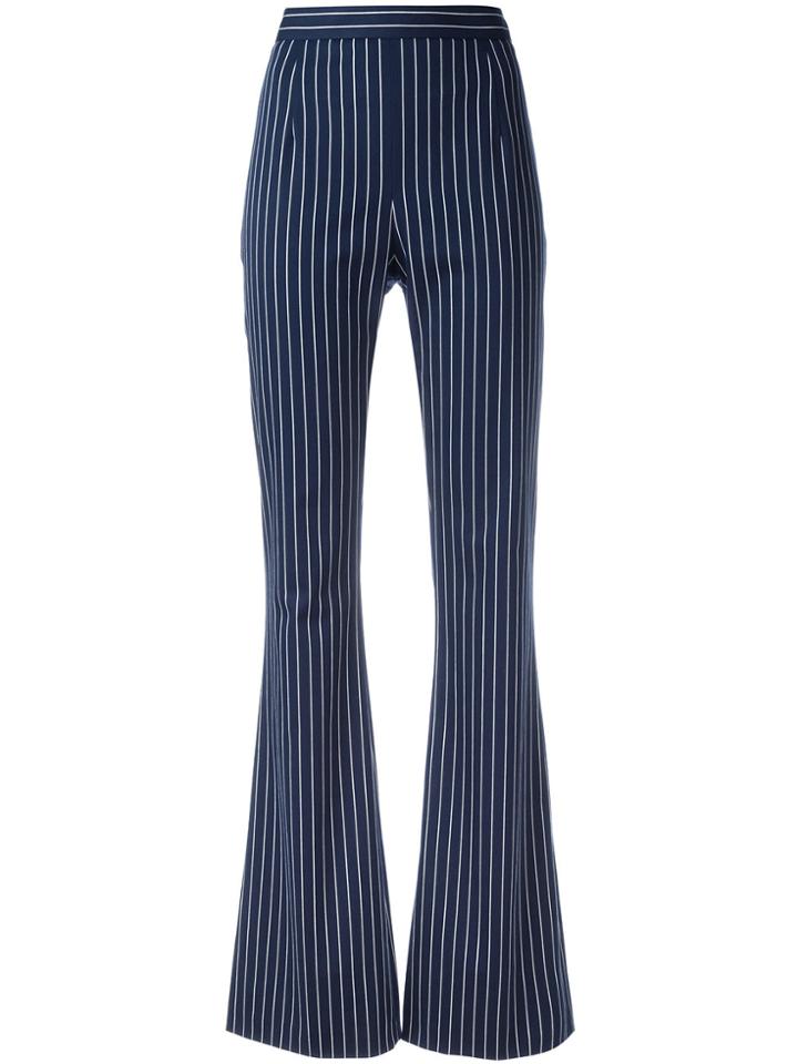 Pierre Balmain Striped High-waisted Trousers - Blue