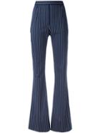 Pierre Balmain Striped High-waisted Trousers - Blue