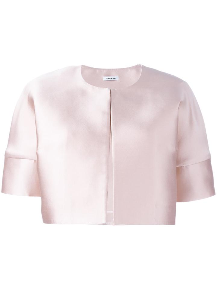 P.a.r.o.s.h. Pica Cropped Jacket, Pink/purple, Silk/polyester