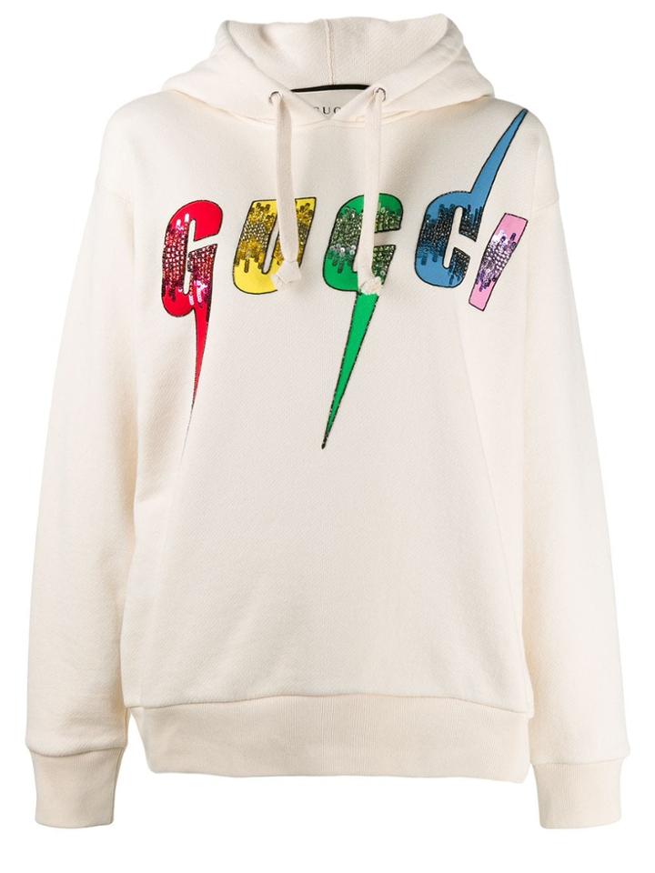 Gucci Oversized Gucci Blade Hoodie - Neutrals