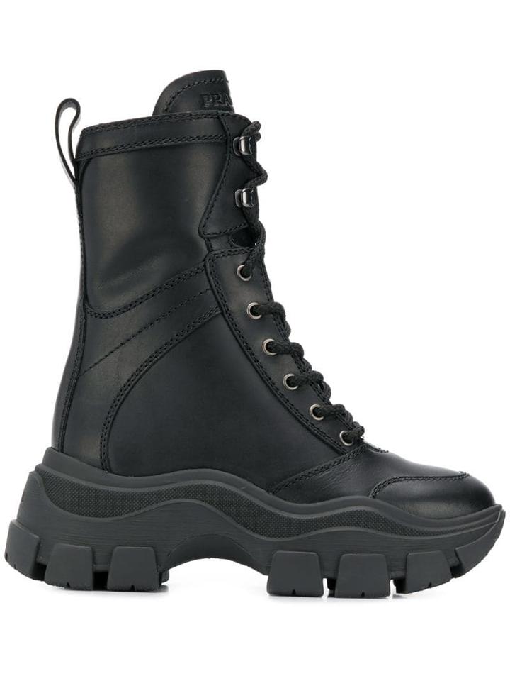 Prada Chunky Ankle Boots - Black