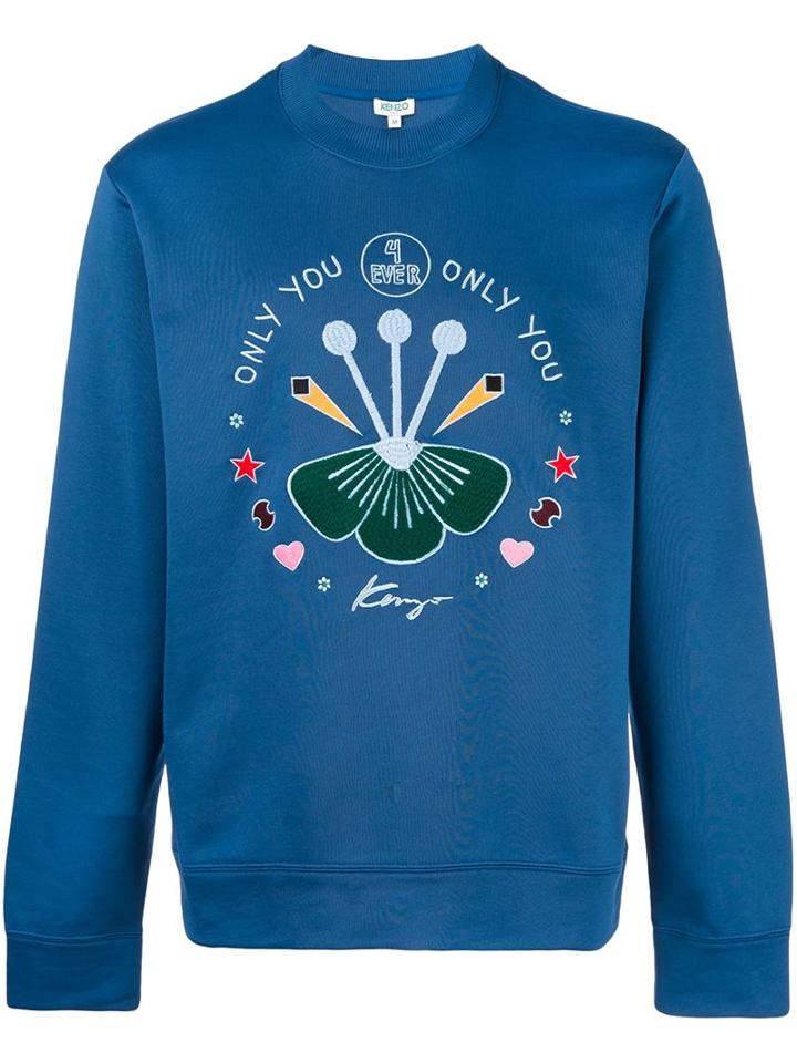 Kenzo 'semi Flower' Sweatshirt, Men's, Size: Large, Blue, Cotton/polyester