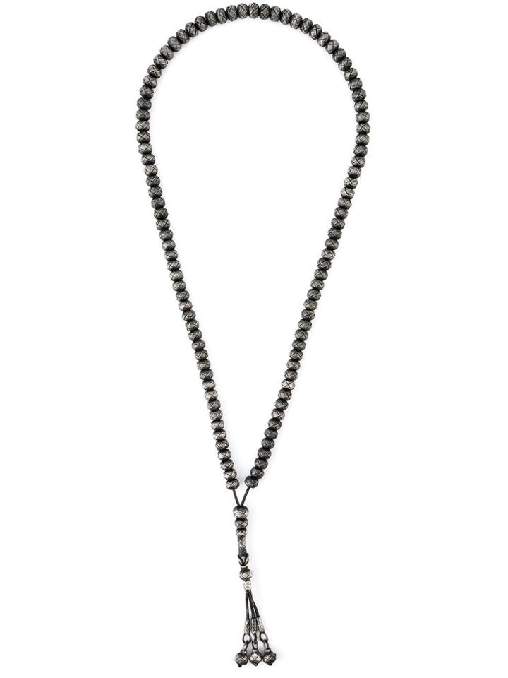 Monan Woven Beads Necklace - Grey