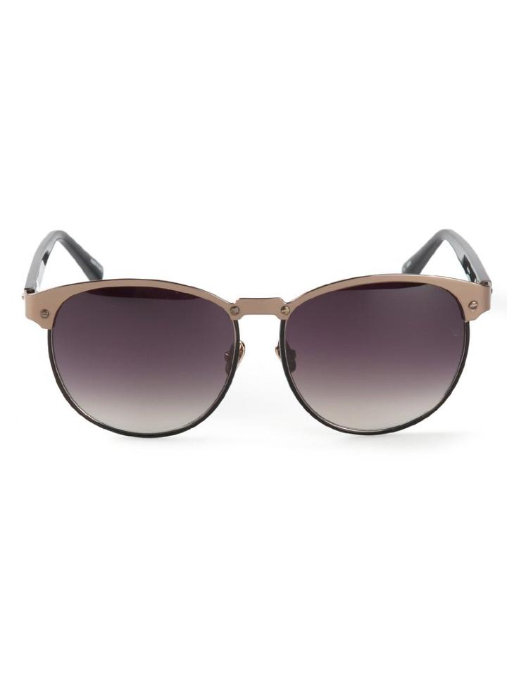 Linda Farrow - 'linda Farrow 169' Sunglasses - Women - Acetate/gold/titanium - One Size, Black, Acetate/gold/titanium