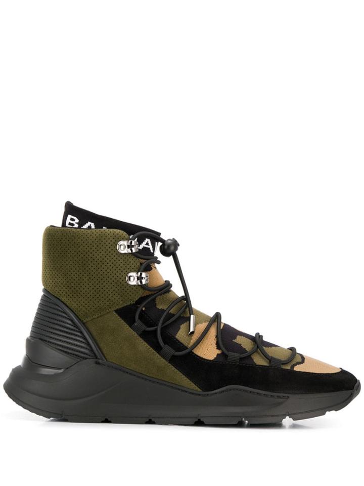 Balmain Camouflage Sock Sneakers - Green