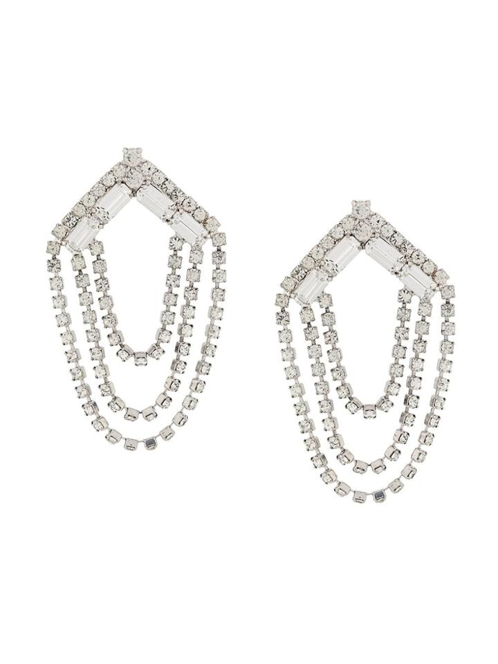 Susan Caplan Vintage 1980's Chandelier Earrings - Silver