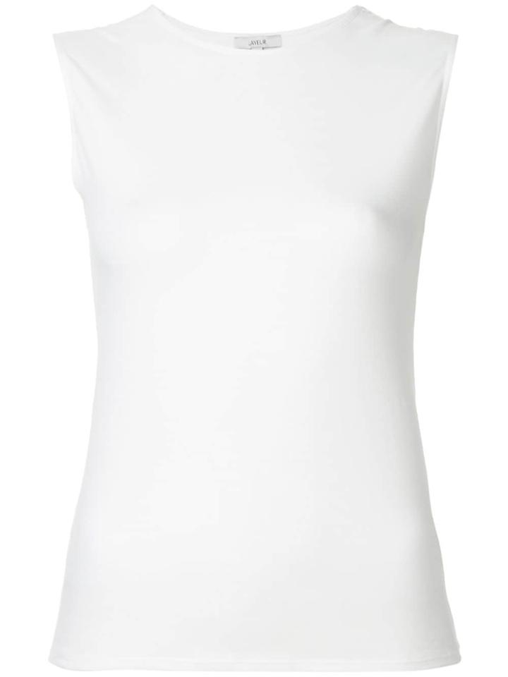 Layeur Round Neck Tank Top - White