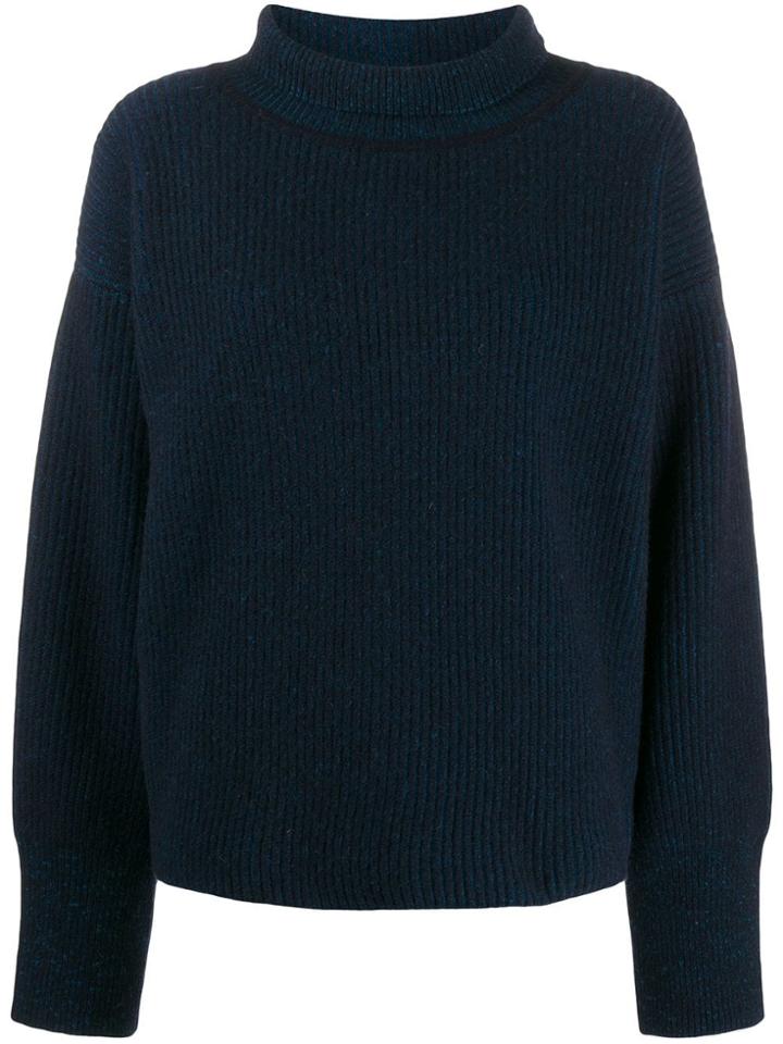 Maison Kitsuné Knit Roll Neck Jumper - Blue