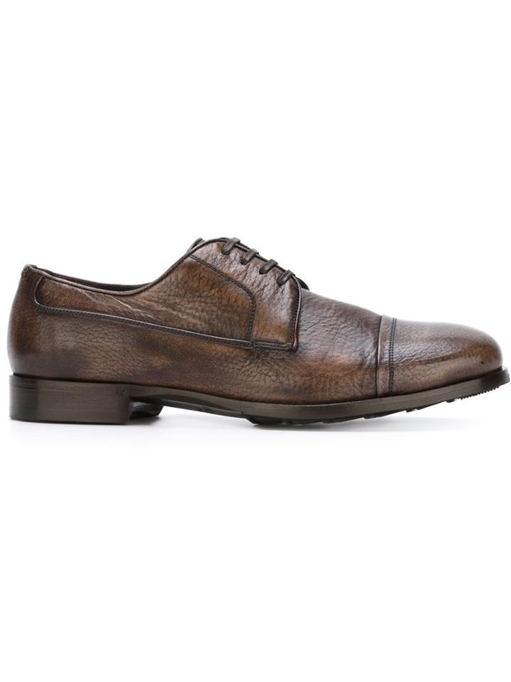 Dolce & Gabbana Classic Derby Shoes, Men's, Size: 44, Brown, Leather/rubber