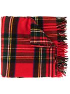 We11done Oversized Plaid Scarf - Red