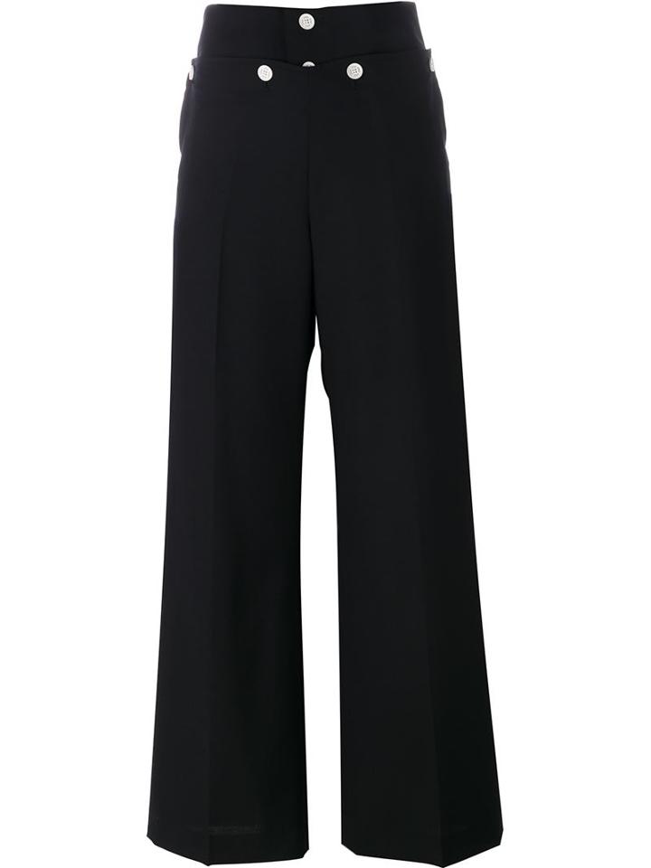 Hyke Contrast Button Palazzo Trousers
