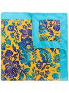 Kiton Floral Print Handkerchief - Yellow & Orange