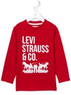 Levi's Kids Long Sleeve Logo T-shirt, Boy's, Size: 8 Yrs, Red