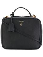 Printed Logo Box Tote - Women - Calf Leather - One Size, Black, Calf Leather, Mark Cross