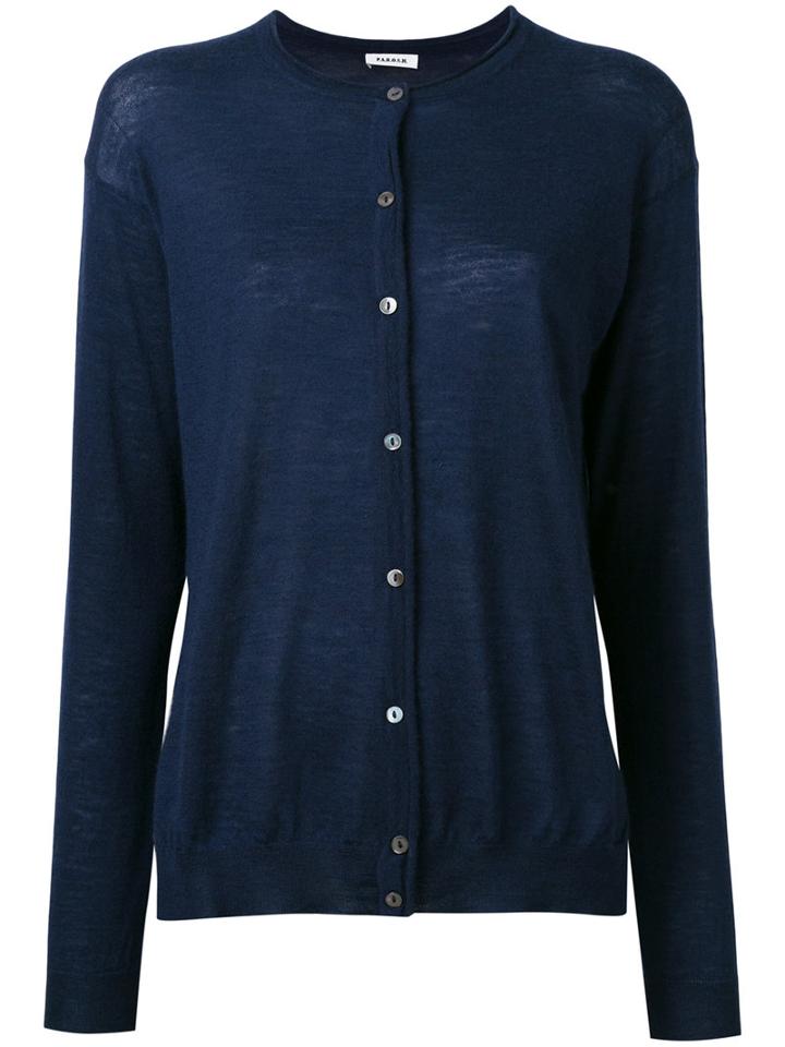 P.a.r.o.s.h. Round Neck Cardigan, Women's, Size: Large, Blue, Cashmere