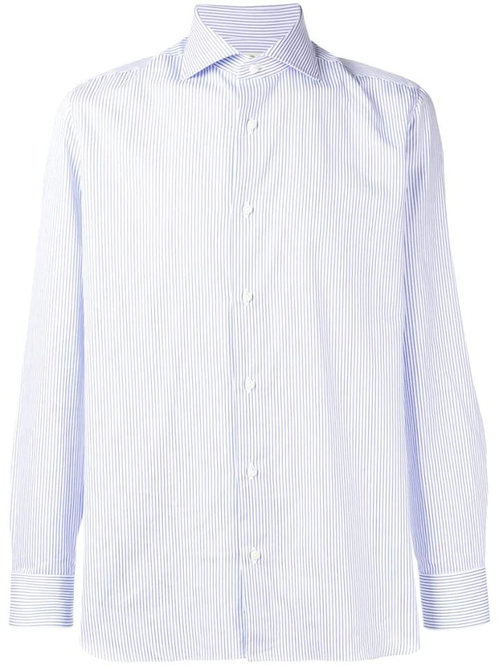 Borrelli Pinstripe Button-down Shirt - Blue