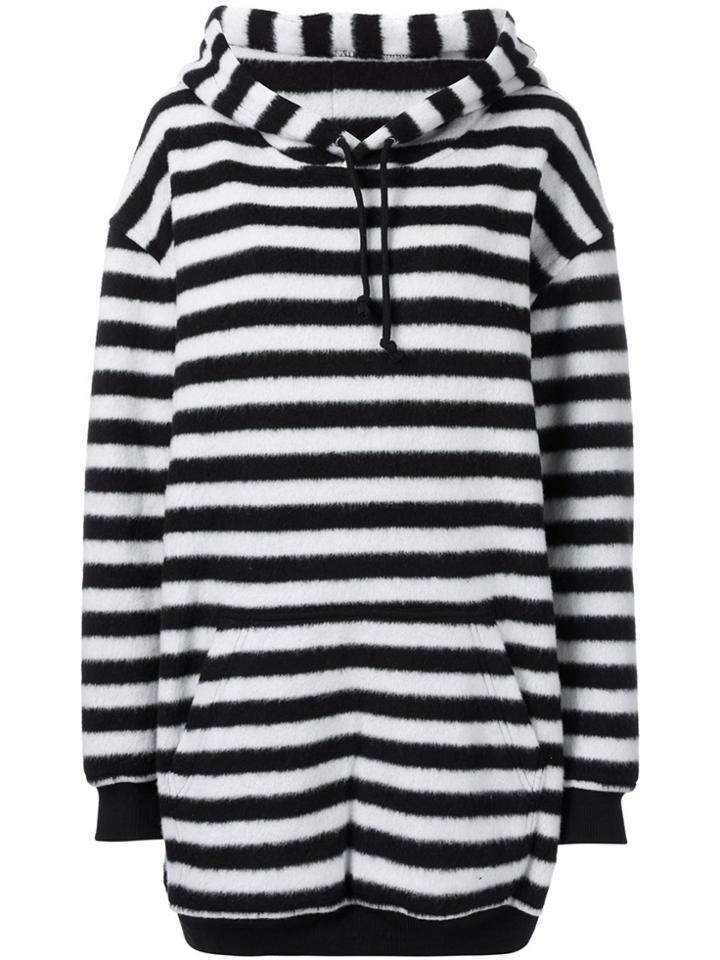 A.f.vandevorst Oversized Striped Hoodie - Black