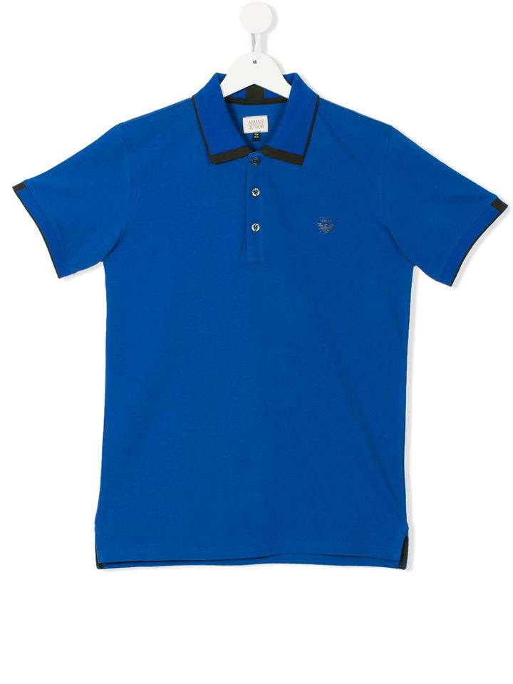 Armani Junior - Teen Logo Polo Shirt - Kids - Cotton - 14 Yrs, Blue