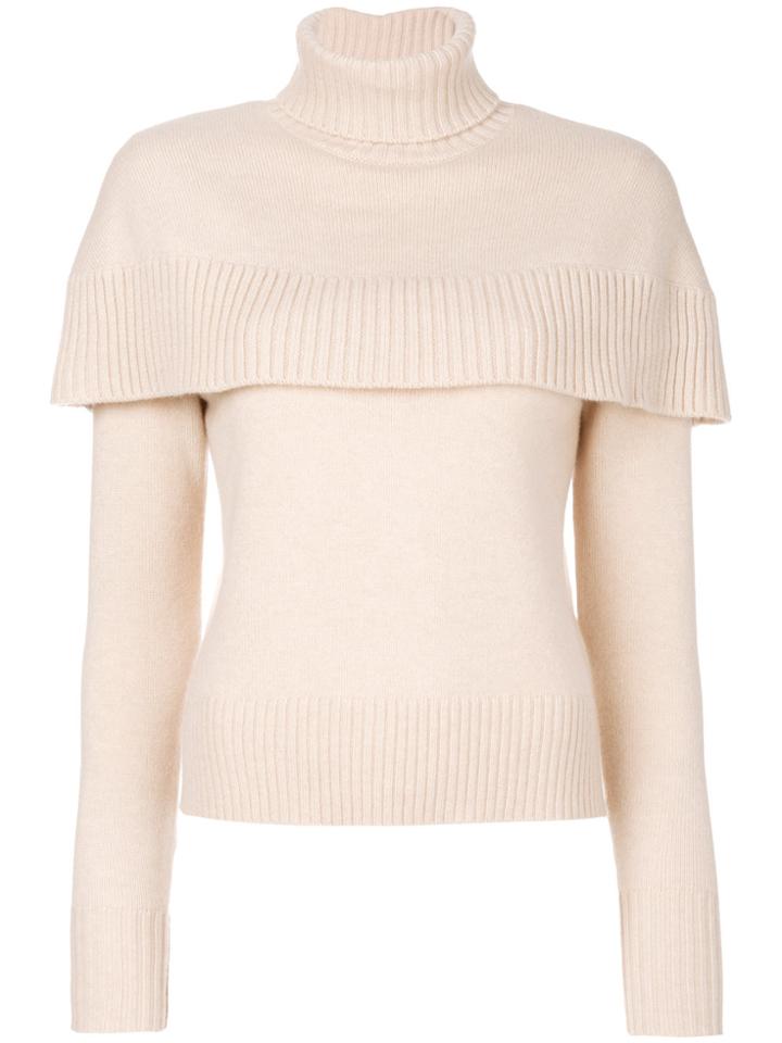 Chloé Cape Shoulder Sweater - Nude & Neutrals