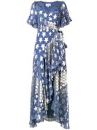 Temperley London Hetty Star Wrap Dress - Blue